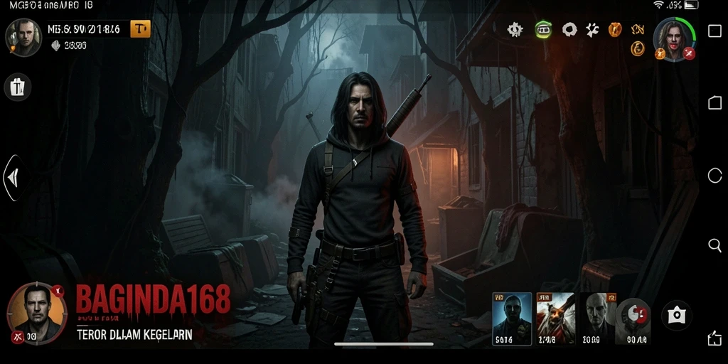 Tangkapan layar gameplay menegangkan dalam BABINGA168 yang penuh kegelapan.