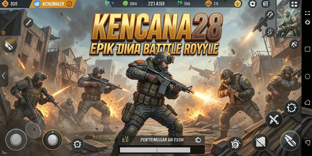 Tampilan gameplay seru KENCANA28 di medan pertempuran Battle Royale.