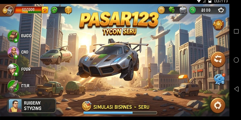 Screenshot utama PASAR123 menunjukkan gameplay Tycoon yang mendalam.